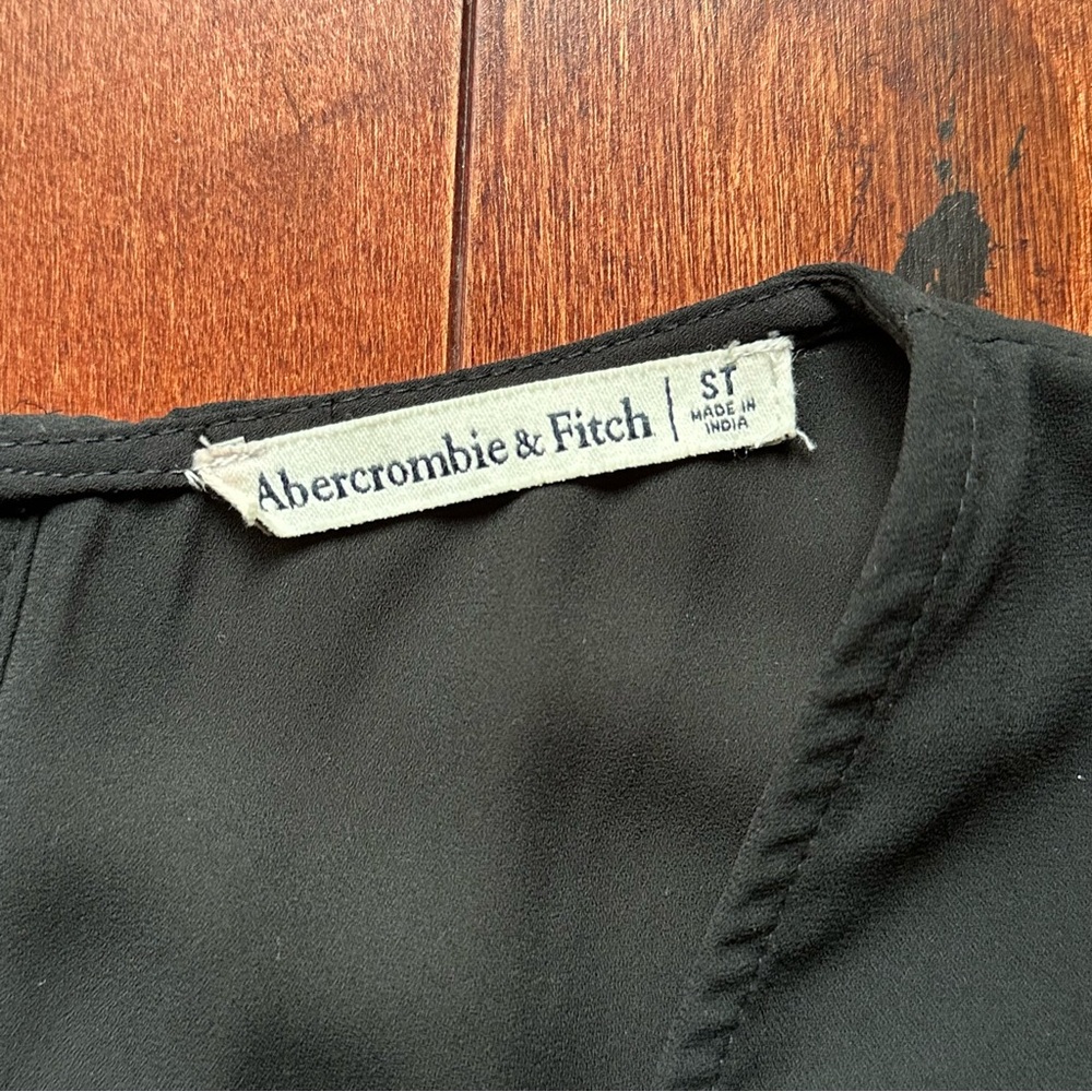 Abercrombie & Fitch Black Long Sleeve Button Down Dress Small T (tall) - Picture 5 of 10